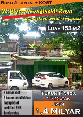 KOS + RUKO 2 LANTAI, Jl.WOLTER MONGINSIDI  SEMARANG