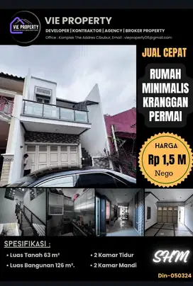 Dijual cepat rumah minimalis di Kranggan Permai