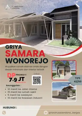 Promo Merdeka diGriya Samara Wonorejo DP 7,9 Juta