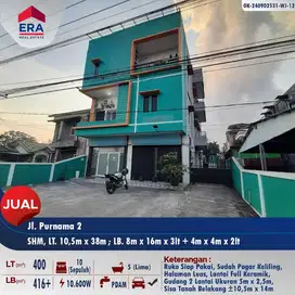 Dijual ruko 3lt, Jl. Purnama 2, area tersendiri - Pontianak