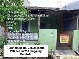 Di Jual Murah, Rumah di Villa mutiara, cluster Jelita.