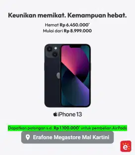 IPHONE 13 128GB CICILAN MULAI DARI 800ribuan ERAFONE MALL KARTINI