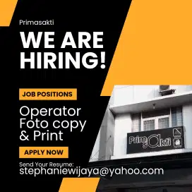 Lowongan Operator Foto Copy dan Printing