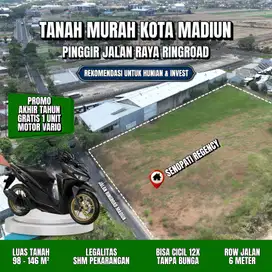 TANAH KAVLING MURAH MADIUN KOTA PINGGIR JALAN RINGROAD GRATIS MOTOR