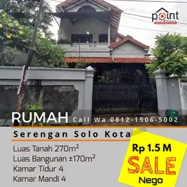 Rumah Nyaman 1.5 Lt Luas 270m² Serengan Solo Kota