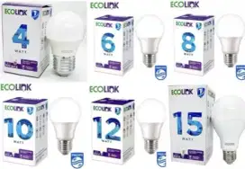 LAMPU LED ECOLINK  SUPER TERANG BULB & T'BULB