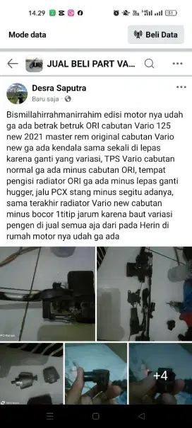 Sperpart ORIGINAL Vario new normal semua