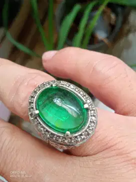 Batu cincin aquamarin hijau