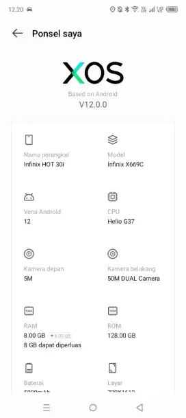 Infinix hot 30i ram 8+8/128