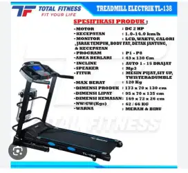 Treadmill elektrik TF 138 incline