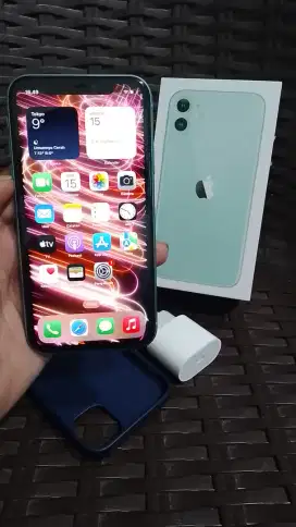 IPHONE 11 GREEN LENGKAP ASLI AMAN