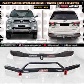 PAKET TANDUK RHINO OVERLAND DAN TOWING RHINO REFLEKTOR FORTUNER LAMA