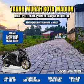 PROMO BELI TANAH GRATIS MOTOR, TANAH KAVLING MURAH MADIUN KOTA