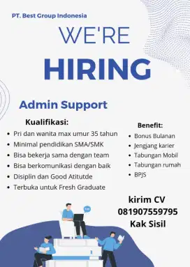 Loker Staff Administrasi Perkantoran