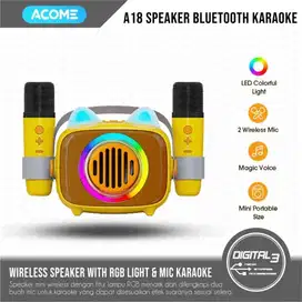 ACOME A18 Speaker Bluetooth Mini Karaoke Wireless RGB Light Dual Mic