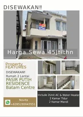 Rumah 2Lantai PASIR PUTIH RESIDENCE Batam Centre