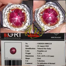 STAR RUBY NO HEATED 2.25CARAT