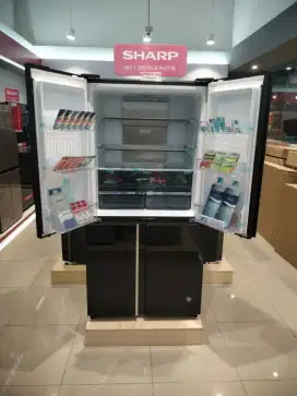 KULKAS SHARP 4 PINTU FREE CICILAN 2 BULAN PAKAI HOME CREDIT