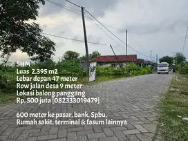 Tanah balong panggang nol jalan dekat pasar