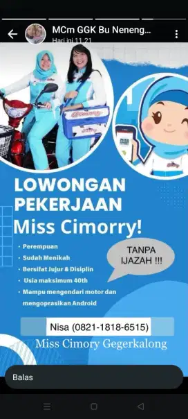 Lowongan Kerja Sales Cimory