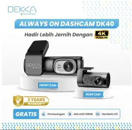 Dashcam Dekka DK40 by SUPERSPRING 4K Always on Free Memory  128 pasang