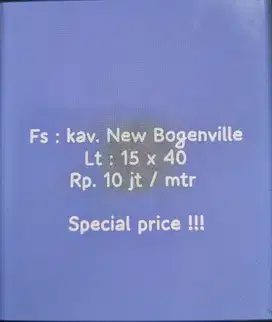 Dijual Kavling di New Bougenville Panakkukang Makassar