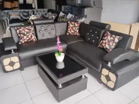 Sofa sudut minimalis hitam