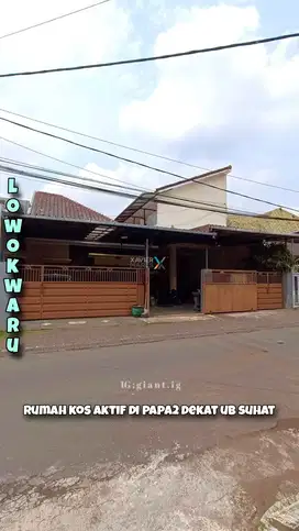 Rumah kos aktif dekat UB Suhat di papa papa, Lowokwaru Malang