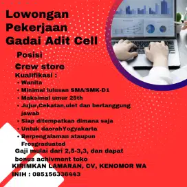 Lowongan Pekerjaan Crew Store