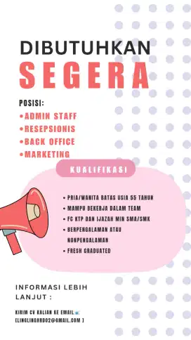 UPDATE LOKER BULAN DESEMBER