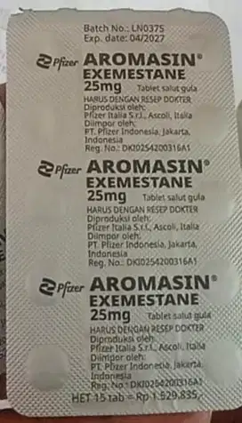 Aromasin exemestane 25mg,..satu strip isi 15