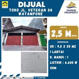 DIJUAL TOKO DI JALAN VETERAN 34 AREA WATAMPONE BONE