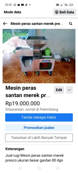 Mesin peras santan kelapa