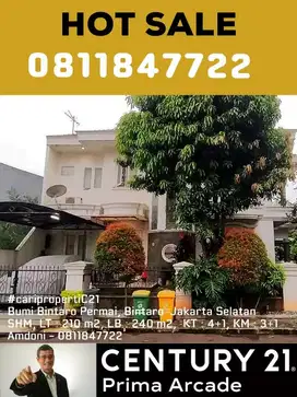 Rumah Hook Asri Siap Huni Cluster Bumi Bintaro Permai Jakarta Selatan