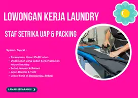 LOWONGAN KERJA LAUNDRY BEKASI (SETRIKA UAP & PACKING)