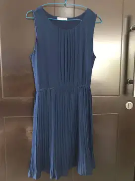 DRESS CANTIK SIXTIES - BIRU TUA – SIZE M – PRELOVED