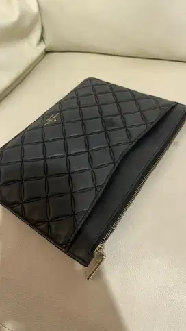 Kate Spade New York Natalia Large Quilted Leather Zip Pouch Black