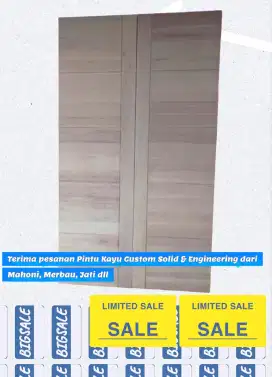 Terima pesanan Pintu Kayu Solid & Engineering Mahoni, Merbau, Jati dll