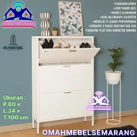 Lemari sepatu besi full rak OLYMSTEEL SR 002 minimalis modern