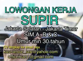 LOWONGAN KERJA SUPIR