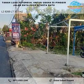 Tanah Pinggir Jalan Raya Prov Lokasi Potensial Utk Bisnis Di Kota Batu