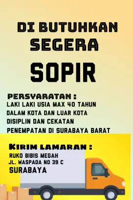 Dibutuhkan segera SOPIR