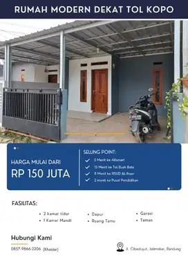 jual cepat rumah murah 150 JT free design & bebas banjir