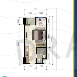 disewakan apartment Delft di CPI pertahun full fasilitas view laut