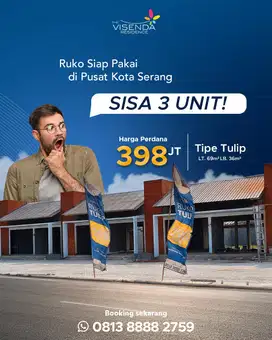 Sisa 3 Ruko 300 jutaan hadap jalan utama. Bisa cash atau KPR