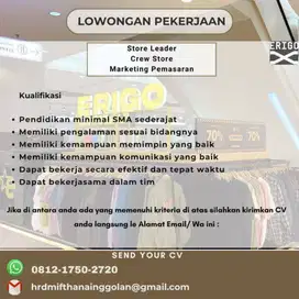 LOWONGAN PEKERJAAN ERIGO