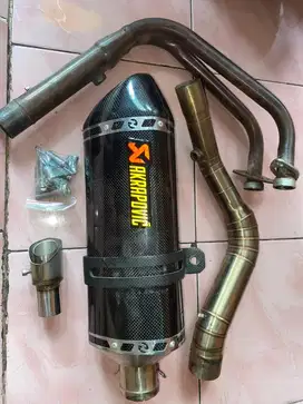 Knalpot racing akrapovic full system 2 silinder