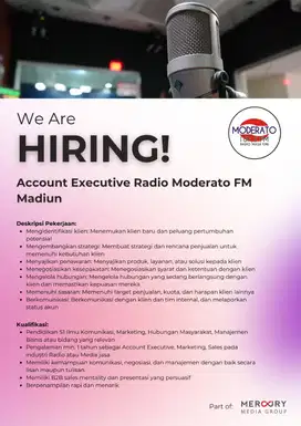 Account Executive Radio Moderato FM Madiun