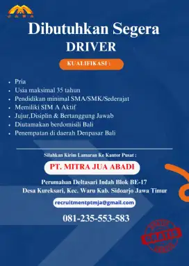 Driver Helper Pengiriman