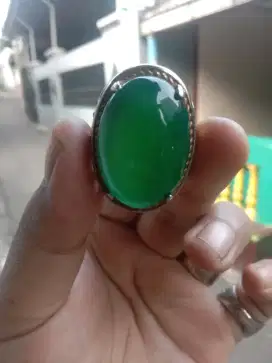Batu crome calcedony hijau botol